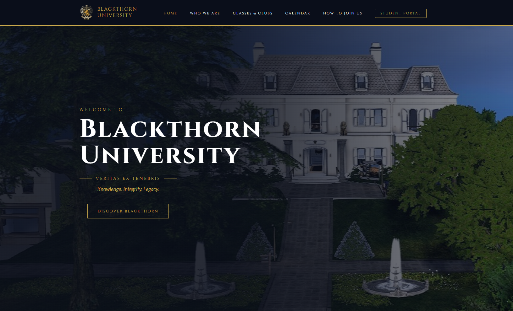 Blackthorn University website homepage